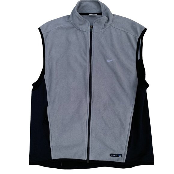 VINTAGE Nike Fleece Jacket Vest 'Shadow Black' XL - Picture 3 of 9